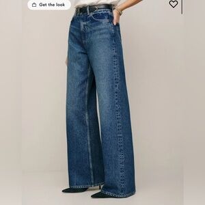 Reformation Cary High Rise Slouchy Wide Leg Jeans Blue - Size 25